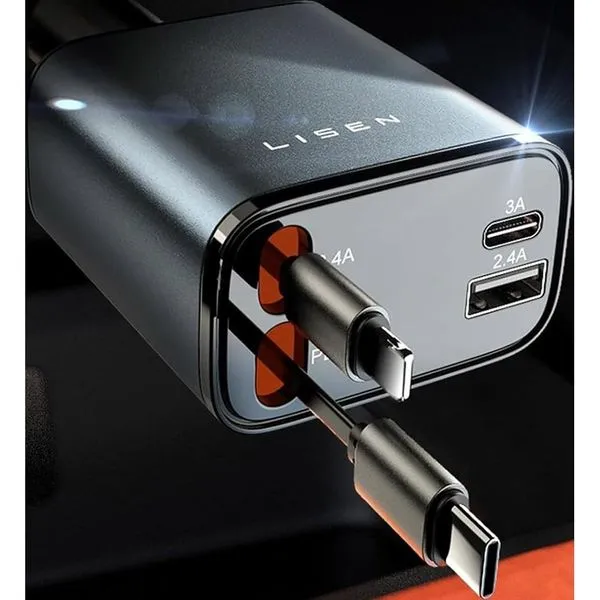 Carregador Veicular Lisen 69W USB-C Lisen Preto A-BI