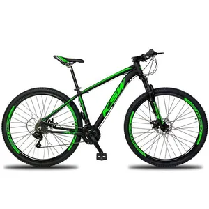 Bicicleta Aro 29 Ksw Xlt 21 Marchas Shimano E Freios A Disco Quadro 21" Preto-verde