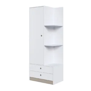 Guarda Roupas Com Prateleiras e 2 Gavetas Amore Meu Fofinho Art In Móveis Branco