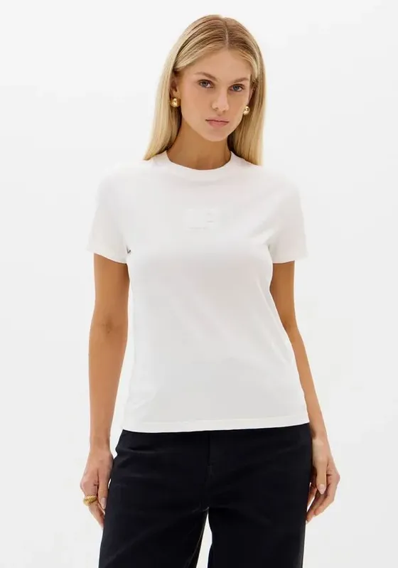 T-shirt Baby Look Com Manga Curta Branco M