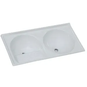 Tanque de Granito Sintético Duplo N°2 110x55cm Branco - 500207 - A.J. RORATO