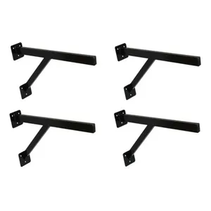 Kit 4 Suportes para Bancada Pia Pedra Mármore 40x20cm Mão Francesa Preto Ouro Minas Kit 4 Suportes Bancada Pia Mármore 40x20cm Mão Francesa Preto Ouro Minas