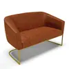 Sof 2 Lugares Namoradeira Industrial Dourado Stella Sint PU Nozes D03 - D'Rossi