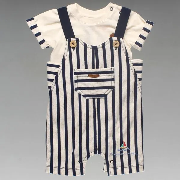 Jardineira Com Camiseta - 8062 Cru - M