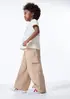 Calça Infantil Menina Wide Leg Em Sarja - Bege 001