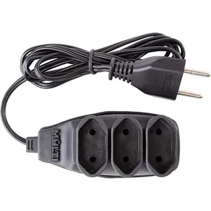 Extensão Preta 3t Bipolar Com 3 Metros 2p 10 Ampères 250vac - 01475 - Multicraft