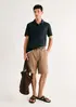 Bermuda Masculina Reta Texturizada Com Linho - Marrom 042