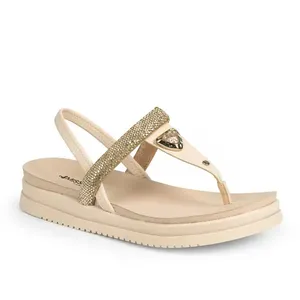 Sandália Mississipi Flatform Feminina Bege Detalhe Brilho 35