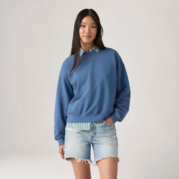 Moletom Levi's® Boxy Crewneck French Terry Azul - L USA | G BR