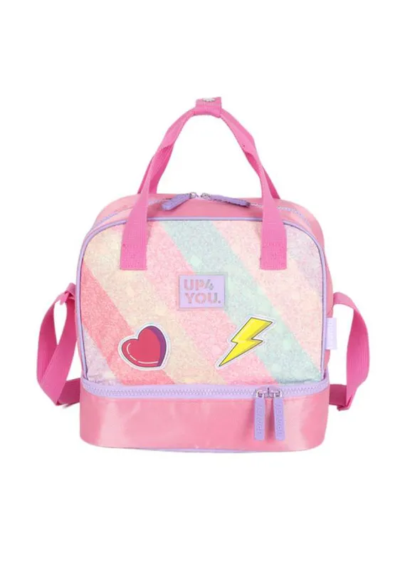 Lancheira Infantil Escolar Térmica Rainbow Up4You LA49242UP Pink