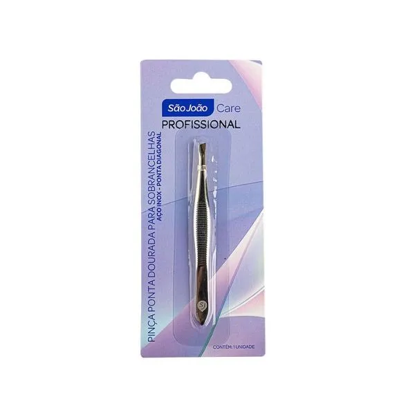 Pinça Para Sobrancelha Aço Inox Diagonal Dourada São João Care PINCA P/SOBRENCELHA ACO INOX DIAGONAL DO