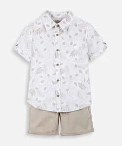 conjunto infantil em algodão estampado branco 10