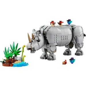 Conjunto de Blocos de Montar Creator 3 em 1 Animais Selvagens Rinoceronte 780 Peças Cinza Lego Blocos de Montar Creator 3 em 1 Rinoceronte 780 Peças Cinza Lego