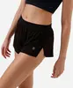 short running feminino esportivo com fendas preto P