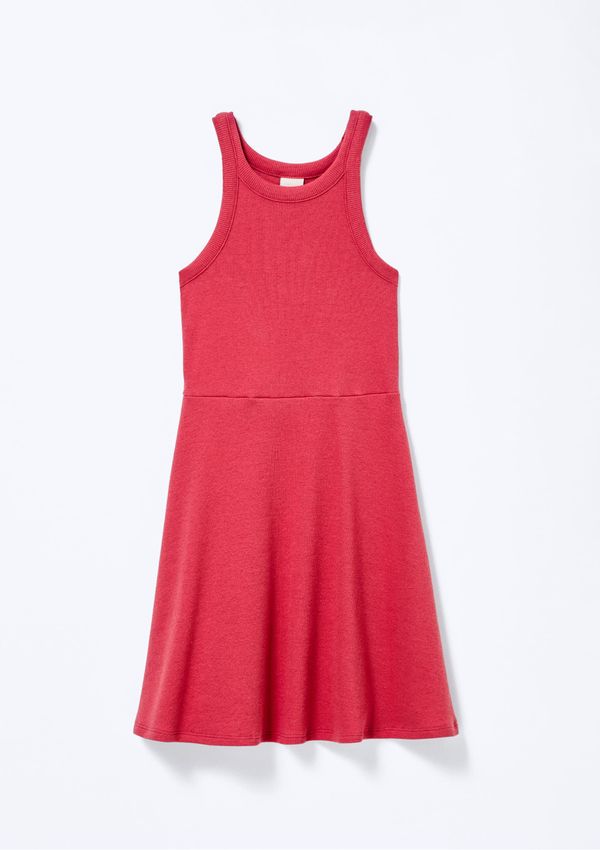 Vestido Infantil Curto Canelado - Vermelho 008