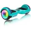 Patinete Elétrico Auto Balanceante SISIGAD 6,5" Verde H3 com Alto-falante Bluetooth e Luzes Coloridas para Crianças de 6 a 12 Anos
