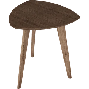 Mesa de Canto em Madeira Pinus, 3 Pés, Acabamento Wood - Maju Linea Brasil Castanho