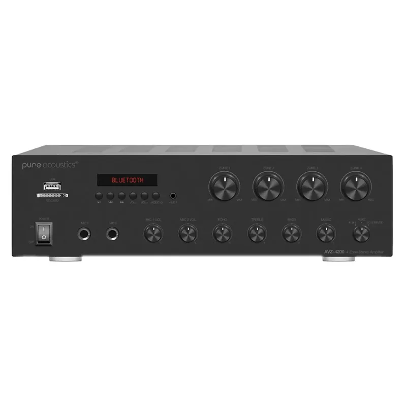 Amplificador Multiroom Pure Acoustics AVZ-4200 - 4 Zonas - Bluetooth - Rádio FM
