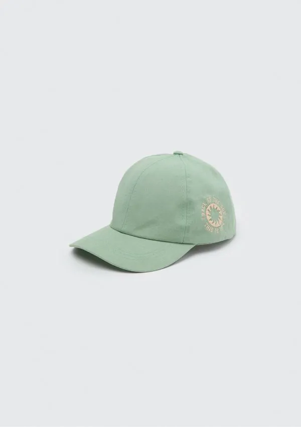Boné Infantil Menino Aba Redonda Em Sarja - Verde M