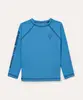 blusa de praia infantil manga longa surf com proteção uv azul 14