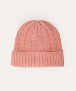gorro de tricot texturizado rosa UNICO