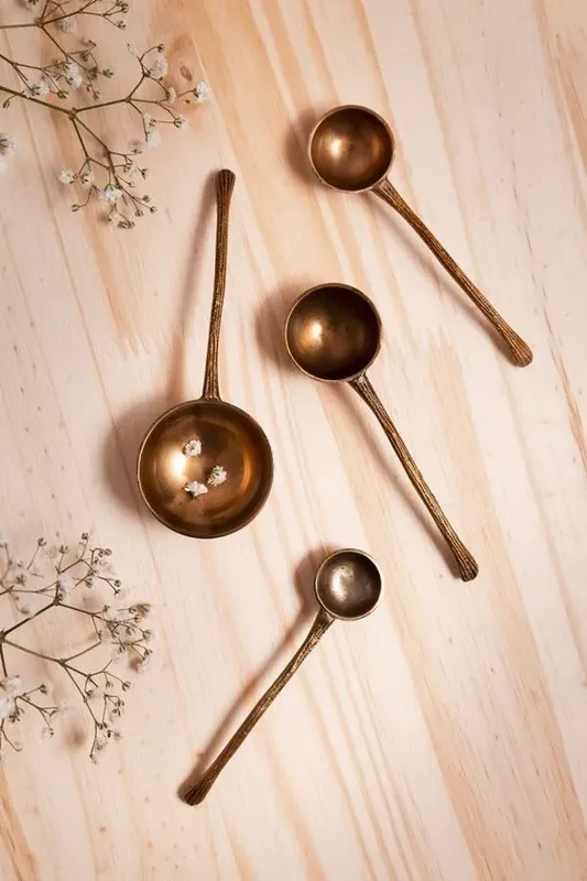 Conjunto de Colheres Medidoras Dourado