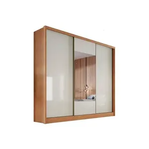 Guarda Roupa Casal 3 Portas Correr c/Espelho 8Gavs Arezzo/Medelim CumaruFendi 25 N. Horizonte
