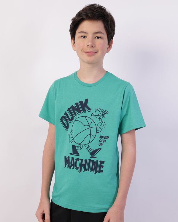 Camiseta Juvenil Algodão Estampa Frontal Manga Curta Verde 12