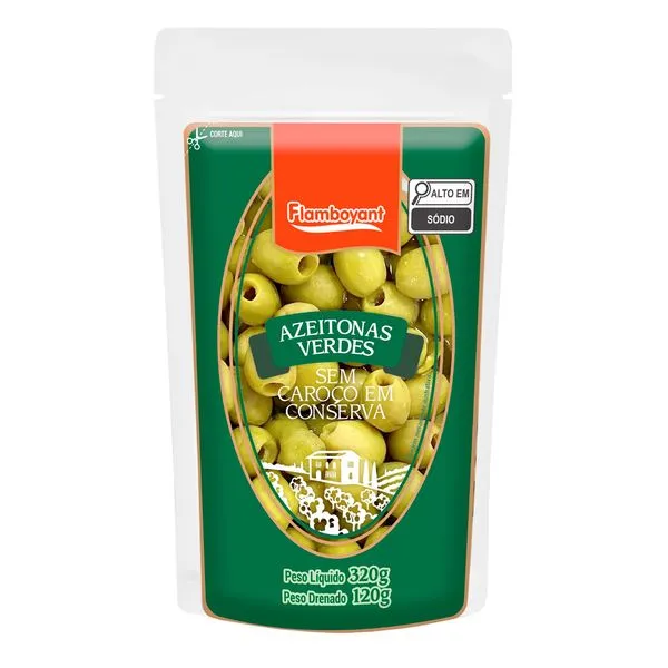 Azeitona Verde Sem Caroço FLAMBOYANT Sachê 320g