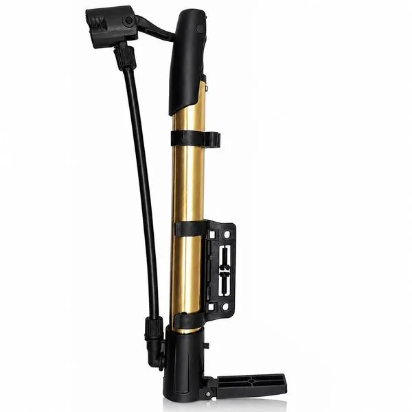 Bomba de Ar Manual Portátil em Alumínio para Pneu Bola e Infláveis Dourado Draik Bomba de Ar Manual em Alumínio para Pneu e Infláveis Dourado Draik