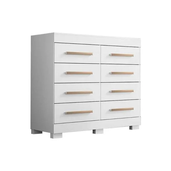 Cômoda Juvenil Nalu 8 Gavetas em MDF com Puxadores Plástico Branco para Quarto Cômoda Juvenil Nalu C/ 8 Gavetas Branco - Acp