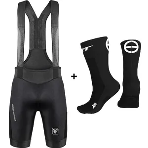 Bretelle de Ciclismo Free Force Endurance Gel + Meia Cano Médio ERT 38 a 42 - Masculino