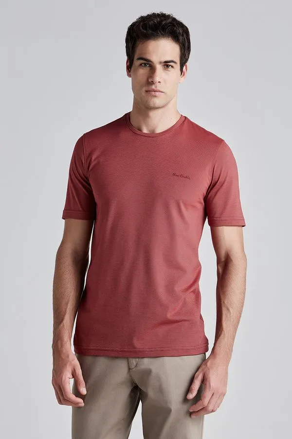 Camiseta Manga Curta Falso Liso - Vermelho - M
