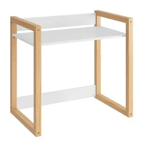 Mesa Escrivaninha Infantil Zoe Madeira Fosco Branco com Tampo em MDF e Estrutura em Pinus 76x80x51 cm Mesa Escrivaninha Infantil Zoe Branco Fosco - Reller