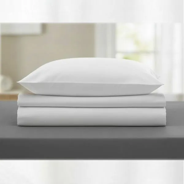 Jogo de Cama Solteiro Completo 100% Algodão 150 Fios Branco 3 Peças 22275 - BecaDecor