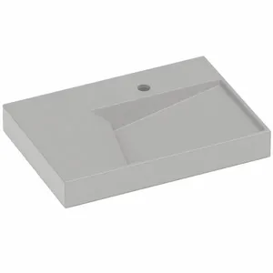 Cuba de Sobrepor Roca Horizon Com Mesa Geométrica 60x42x7cm Stone (MP)