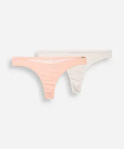 kit de 2 calcinhas femininas em malha canelada colorido GG