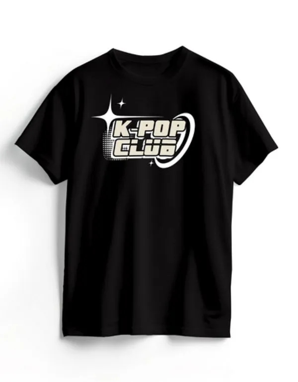 Camiseta Algodão Preta K-Pop Cyber 10 / Preto