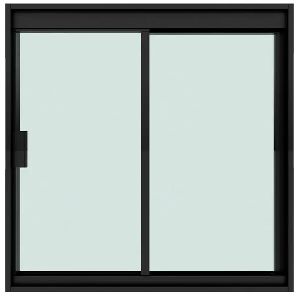 Janela De Correr Para Banheiro 2 Folhas Em Alumínio Vidro 600x400mm Preta - Blinglass (MP)