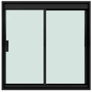 Janela De Correr Para Banheiro 2 Folhas Em Alumínio Vidro 600x400mm Preta - Blinglass (MP)