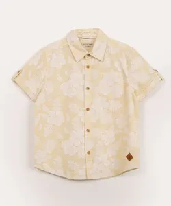 camisa infantil manga curta folhagem amarela 4