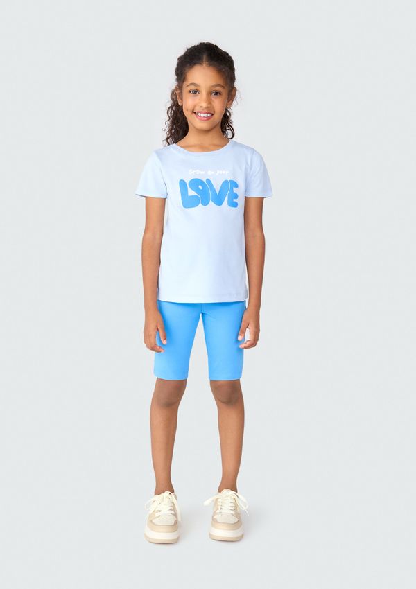 Bermuda Básica Infantil Menina Ciclista - Azul 014