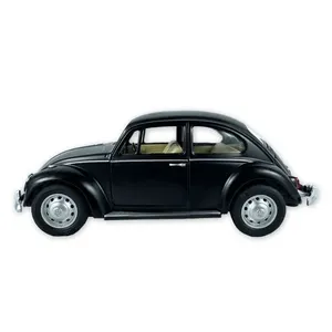 Carro Miniatura Metal Fricção Carrinho Action C- Som E Luz Fusca Preto 1967
