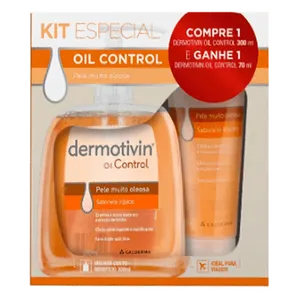 Kit Sabonete Líquido Facial Dermotivin Oil Conrol 300ml + Sabonete Líquido 70ml