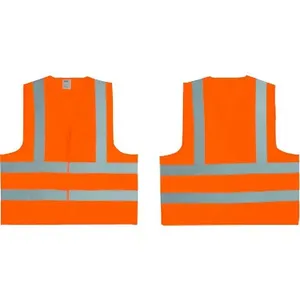 Colete para sinalização CG-06 laranja com refletivo prata - CARBOGRAFITE