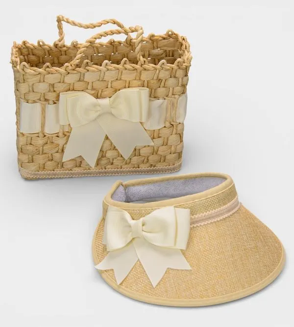 Bolsa de Palha com Viseira Laço Off White Off White