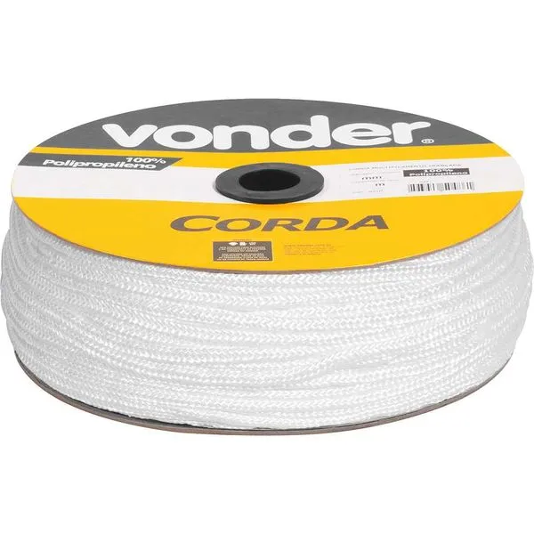 Corda Multifilamento Trançada 3mm x 625m Branca - VONDER