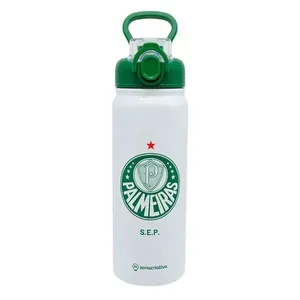 Garrafa Galaxy Palmeiras 650 Ml C Canudo Tampa Zonacriativa