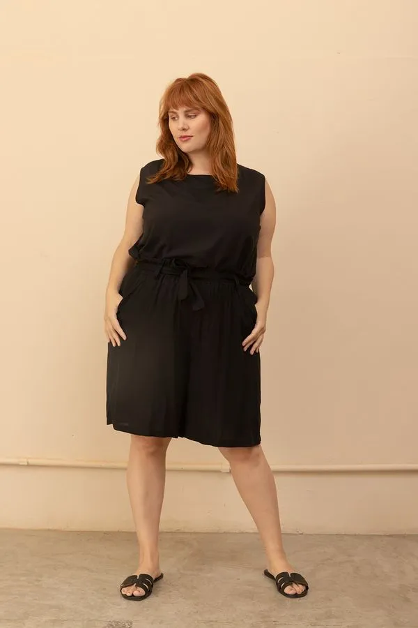 Shorts Clochard Plus Size Preto-GG