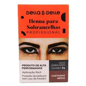 Henna Para Sobrancelha Della E Delle Castanho Médio 8g